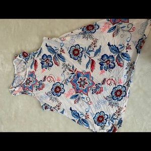 justice red white and blue floral tank top